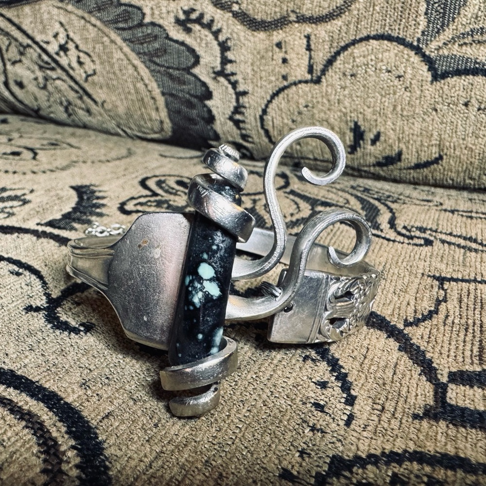 Twisted Sisters antique baroness silver plate silverware bracelet